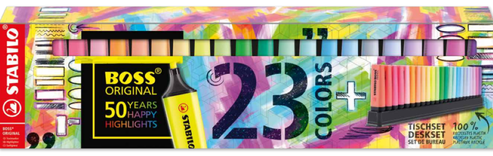 STABILO® BOSS® ORIGINAL un nuovissimo set da scrivania da… 23 colori!